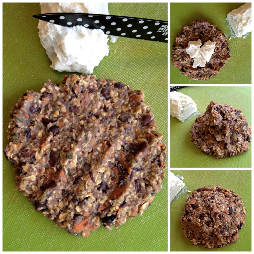 Goat Cheese Stuffed Black Bean Burger #15Minute Suppers