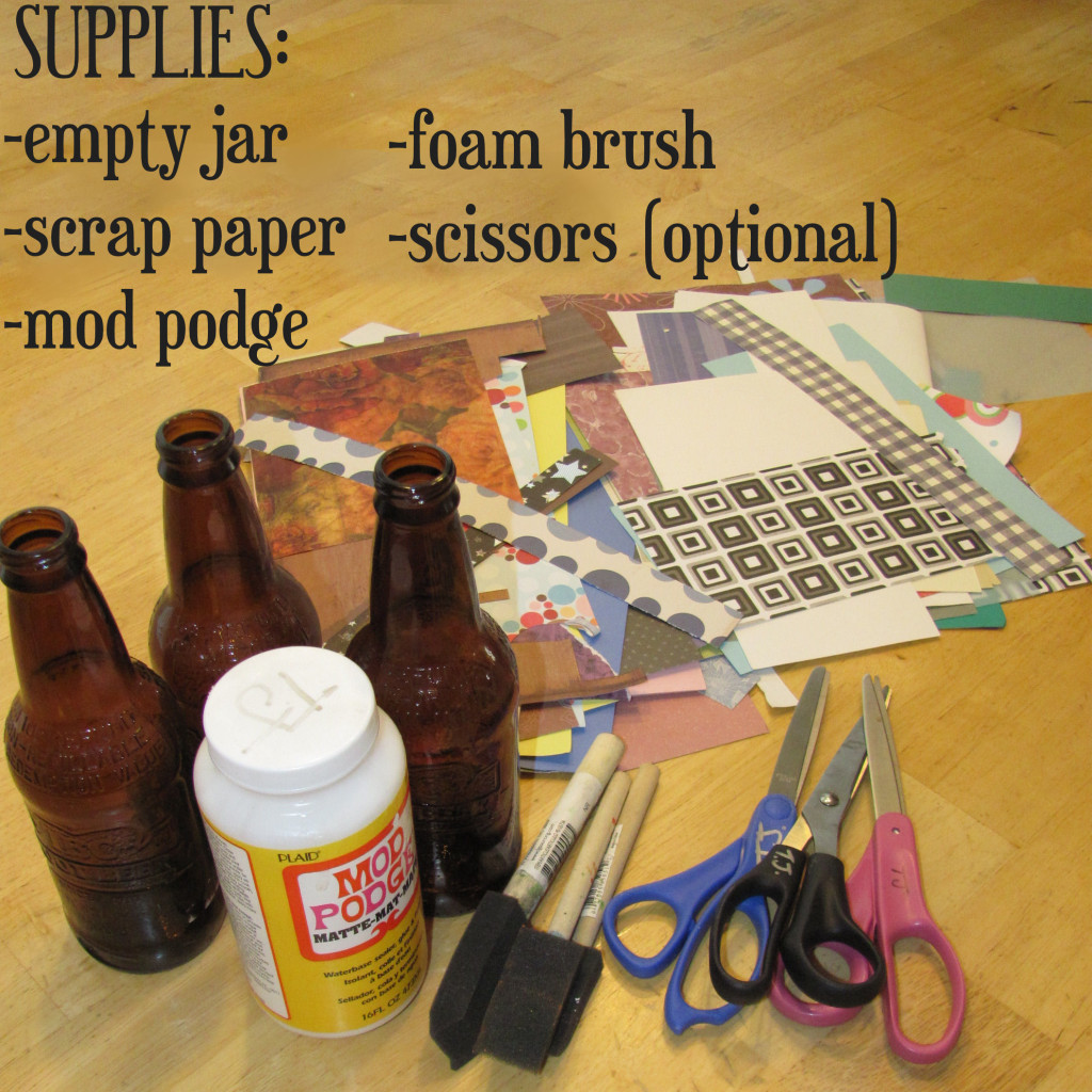 Supplies needed to create your own personal money jar