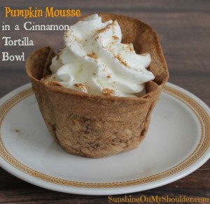 Pumpkin Mousse Cinnamon Tortilla Bowl