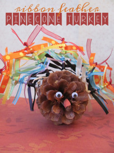 Pinecone Ribbon Turkey Kid's Craft