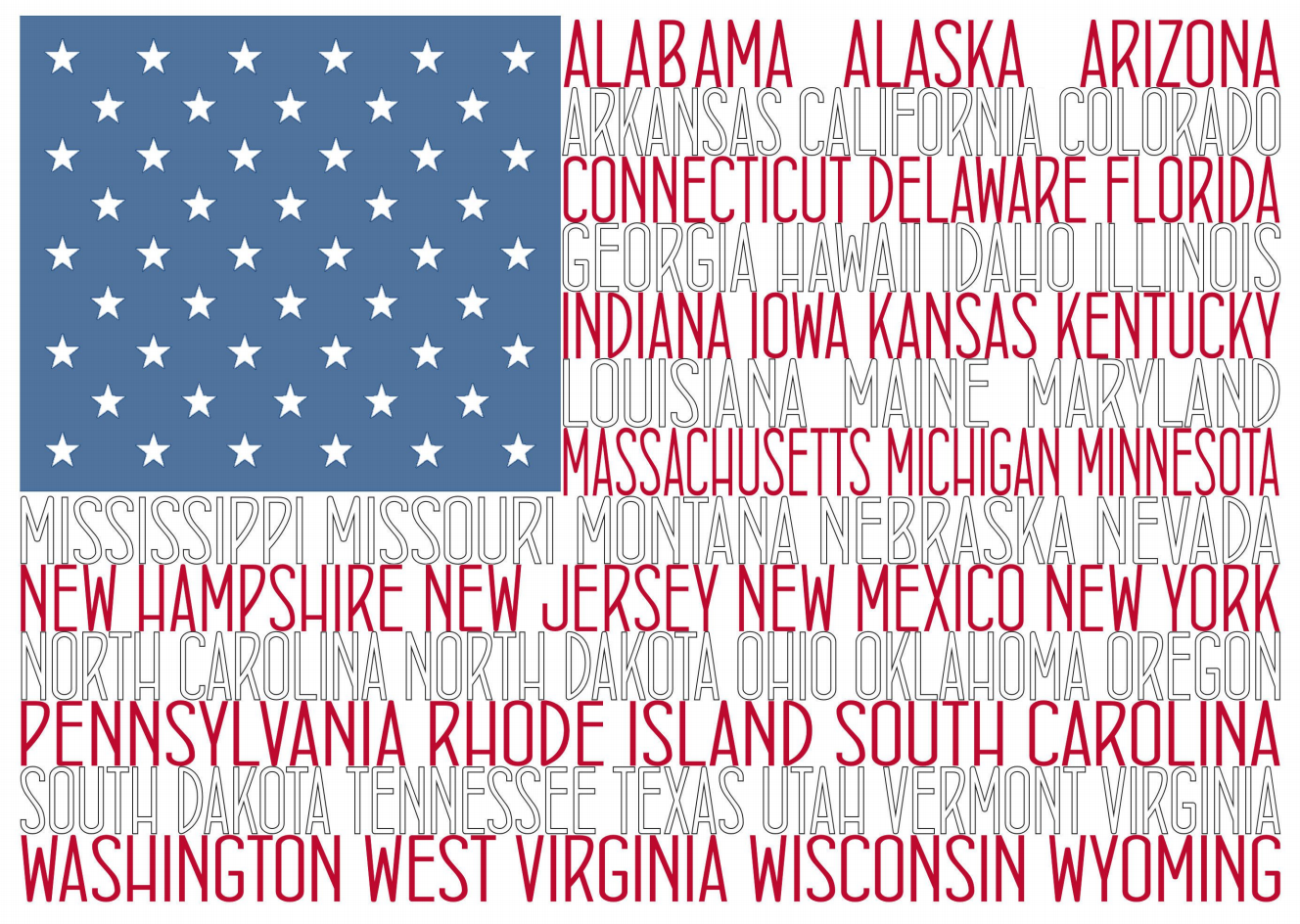 The State Names American Flag