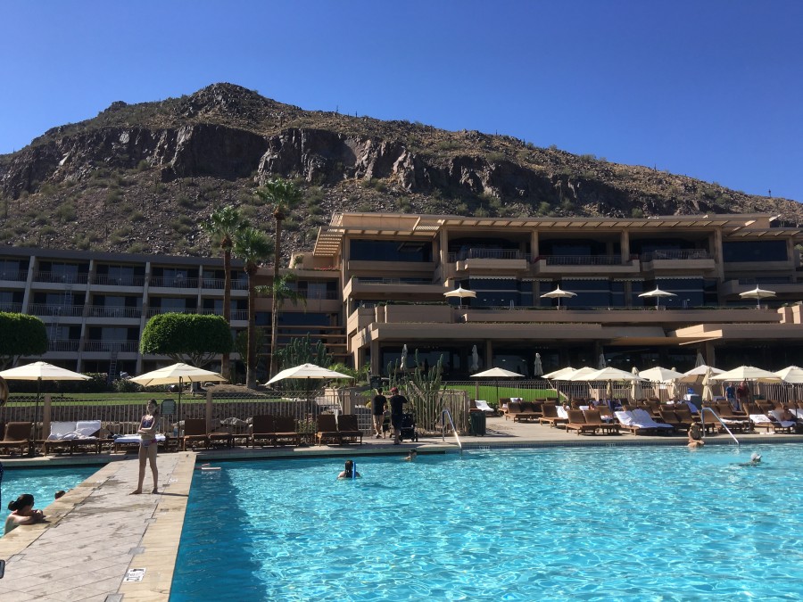 Swim like a mermaid class at the Phoenician with Aquamermaids.