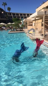 Swim like a mermaid class at the Phoenician with Aquamermaids.